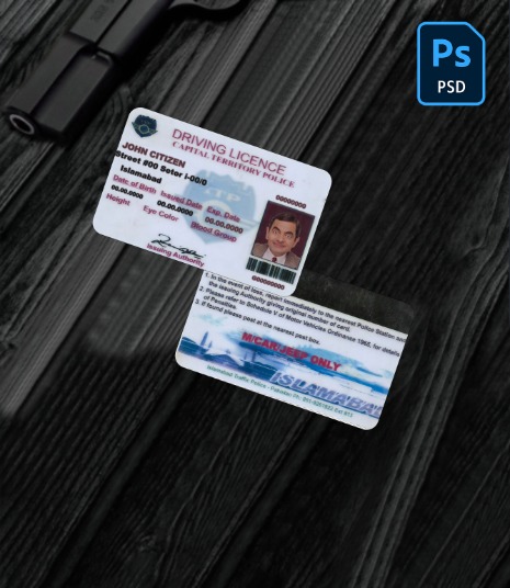 Pakistan (Islamabad) driving license version 2 PSD